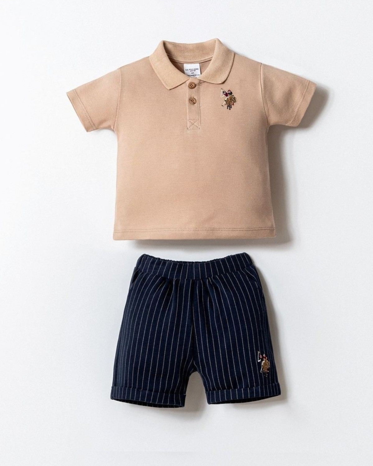 U.S. Polo Assn Beige Classic Sporty Set (6 months up to 3 years)