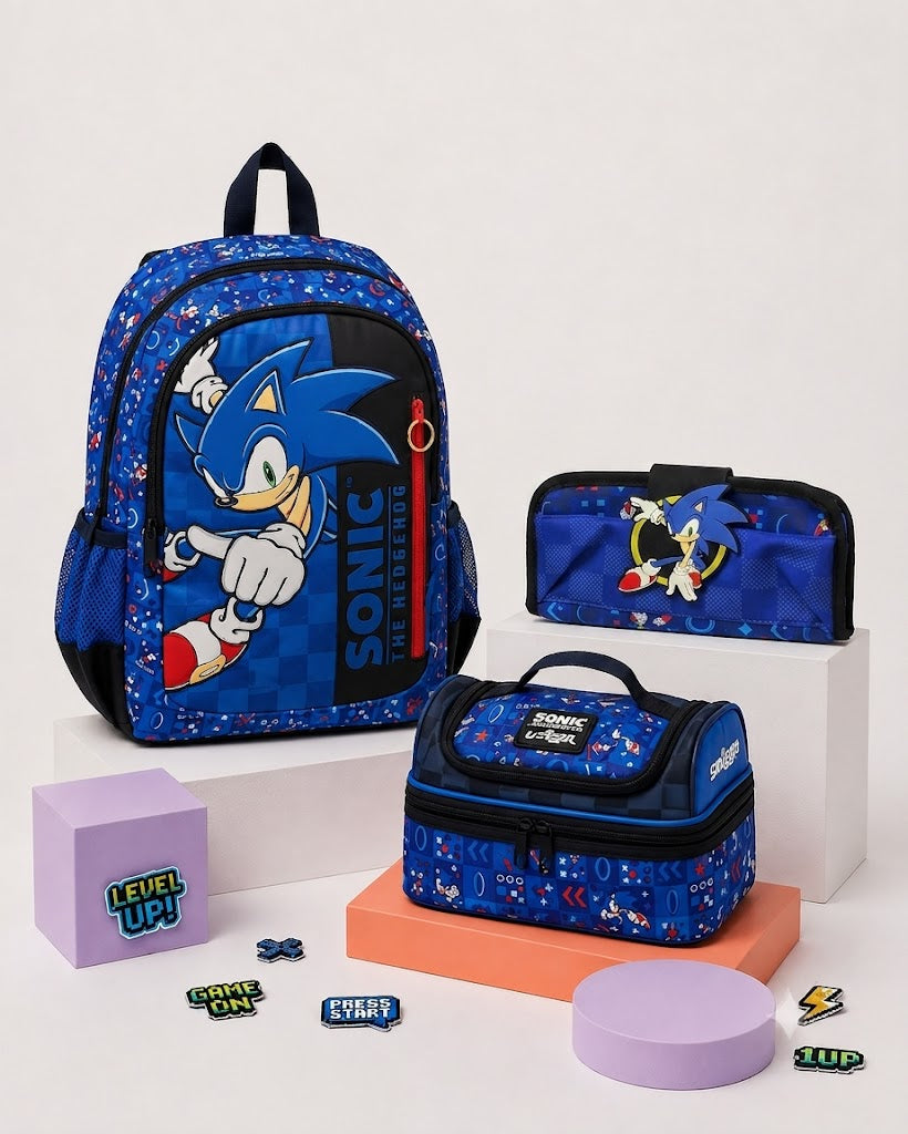 Smiggle Sonic 3-Piece School Bag Set | G1-G4 | 42cm