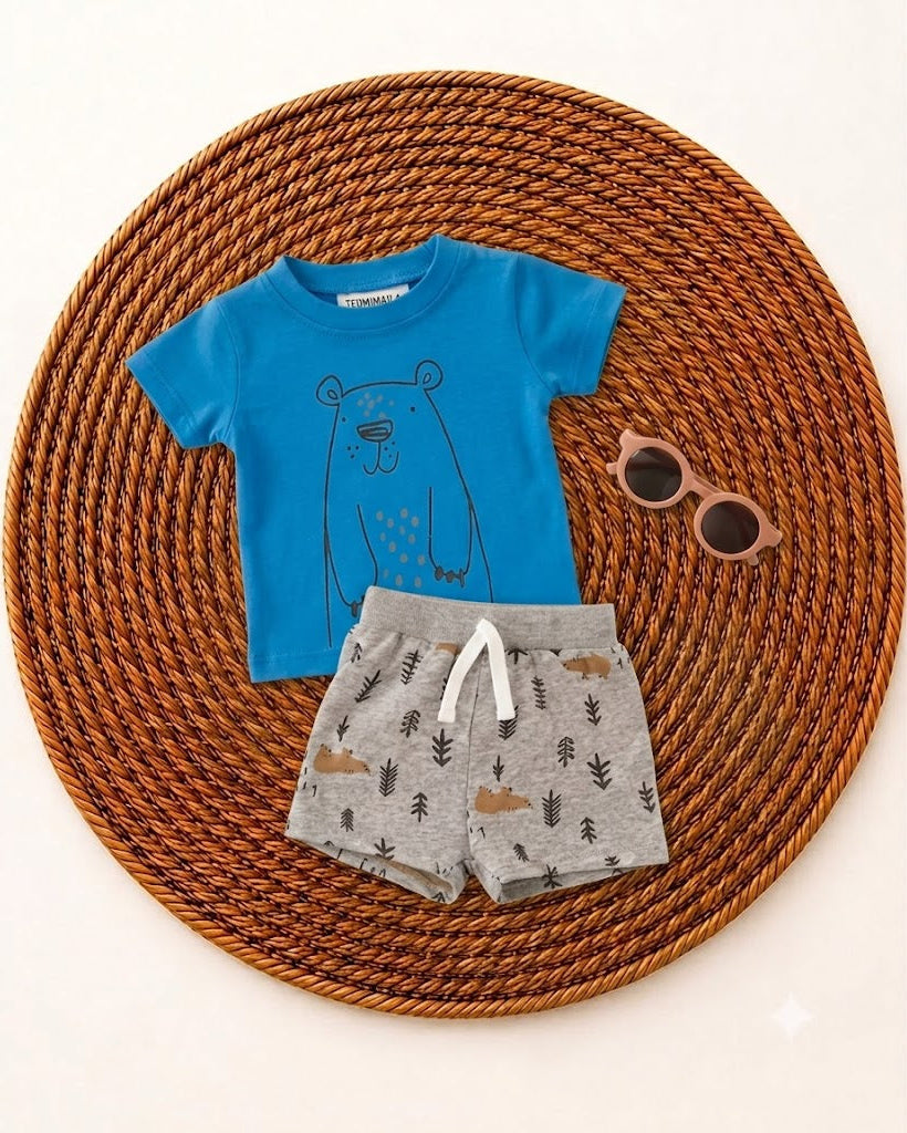 3-Piece Summer Outfit with Sunglasses- Bear (3 up to 18 months)