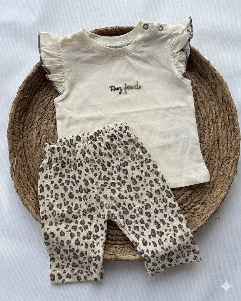 "Tiny Friends" Ruffled Leopard Print Set ( 6 months- 3 years)