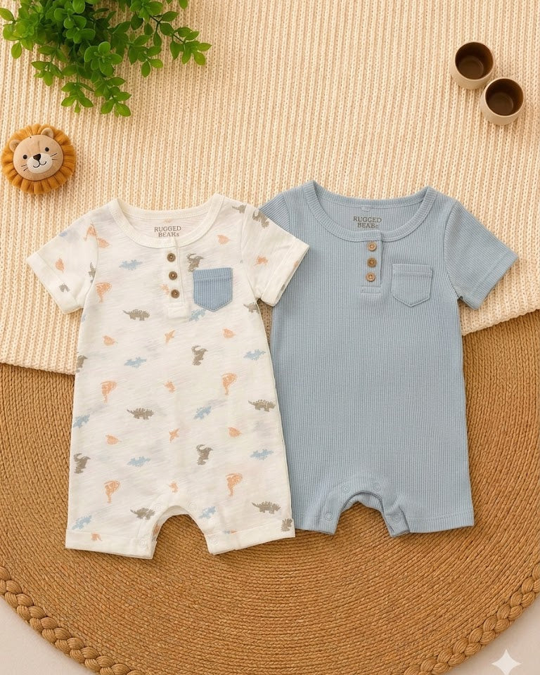 Baby Boys Rugged Bear 2-Piece Romper Set (3-9 months)