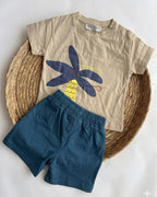 "Mini Palma" Bohemian Palm Tree Shorts Set (9 months-4 years)