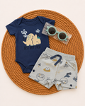4-Piece Summer Outfit with Sunglasses-Dino (3 up to 12 months)