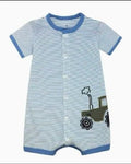 Blue Truck One-Piece Cotton Romper