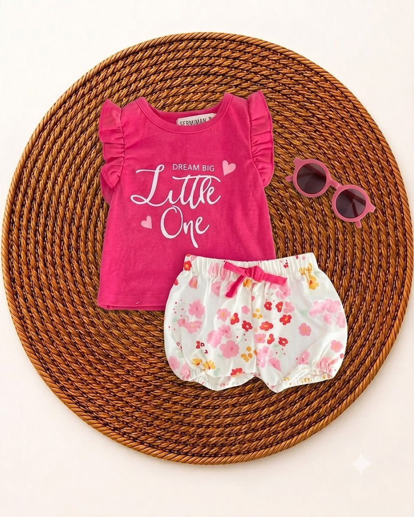 3-Piece Summer Outfit with Sunglasses- Little one (3 up to 18 months)