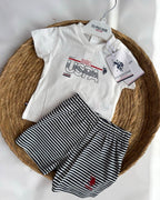 U.S. Polo Assn Nautical Striped Set (6 months up to 3 years)
