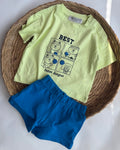 "Best Team League" Basketball Bear Tee & Blue Shorts Set ( 6 months-3 years)
