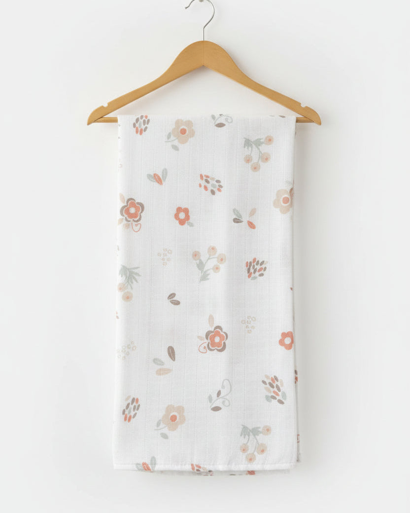 Flowers Print Unisex Muslin Baby Blankets
