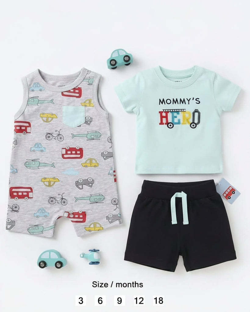 3-Piece Summer Set -Hero (3 up to 18 months)
