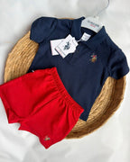 U.S. Polo Assn Navy Classic Sporty Set (6 months up to 3 years)
