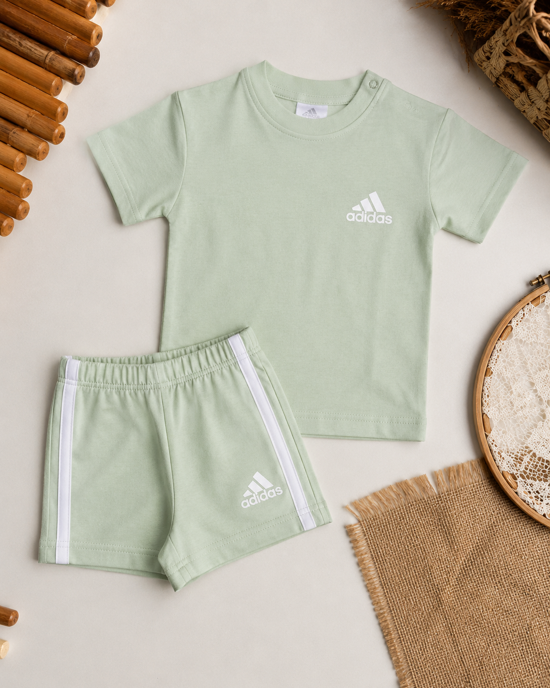 Unisex Adidas Basic Set- Green(6 months-3 years)
