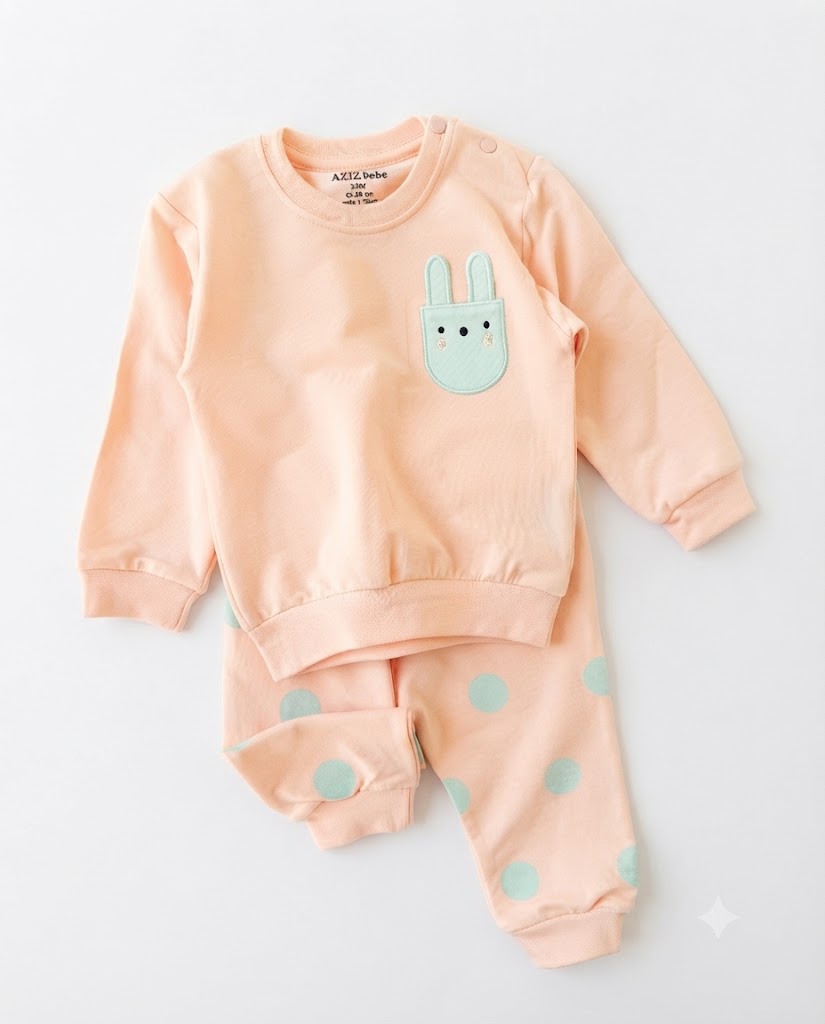 Baby Girl Animal Patterned Cotton 2-Piece Set-Pink (3-36 months)
