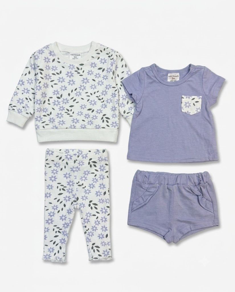 4-Piece Baby Girl Floral Print Summer Set (6 months)