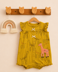 Giraffe Print One-Piece Cotton Romper
