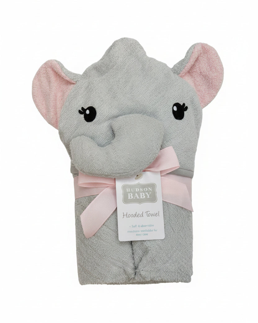 Baby Girl Hooded Towel-Elephant
