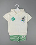 Mickey Tennis Hoodie and Striped Shorts Set (12 months-4 years)