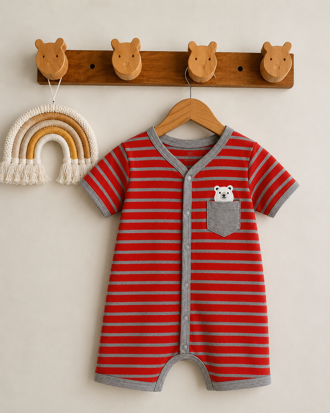 Bear One-Piece Cotton Romper