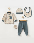 Trees and Animals Patterned 5-Piece Newborn Set