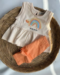 Rainbow Ruffle Tunic & Peach Leggings Set( 6 months-3 years)