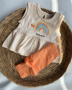 Rainbow Ruffle Tunic & Peach Leggings Set( 6 months-3 years)