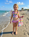 Disney Frozen Elsa Girls 2-Piece Swimsuit Set with Matching Beach Bag (3-10 years )
