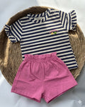 Nautical Striped & Ruffled Shorts Set ( 6 months- 3 years)