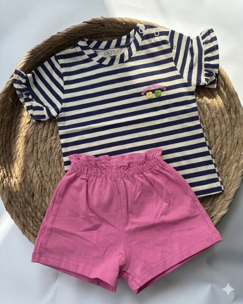 Nautical Striped & Ruffled Shorts Set ( 6 months- 3 years)