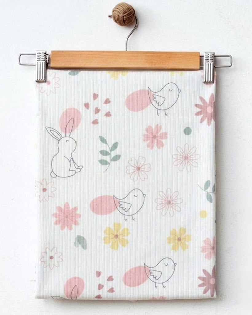 Birds and Flowers Patterned Cotton  Blanket