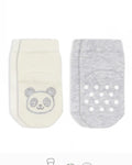 Bistyle Organic 2-Pairs Combed Non-slip Socks (0-36 m) Grey