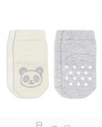 Bistyle Organic 2-Pairs Combed Non-slip Socks (0-36 m) Grey