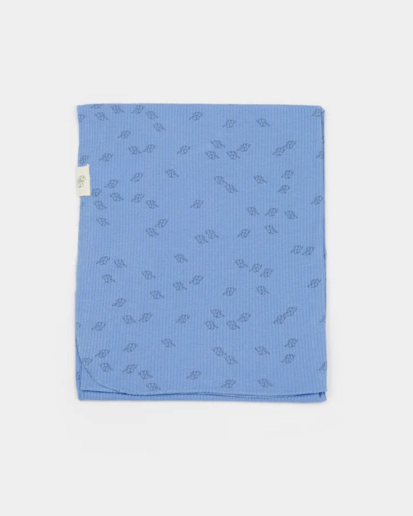 Organic Modal Muslin Blanket- Blue