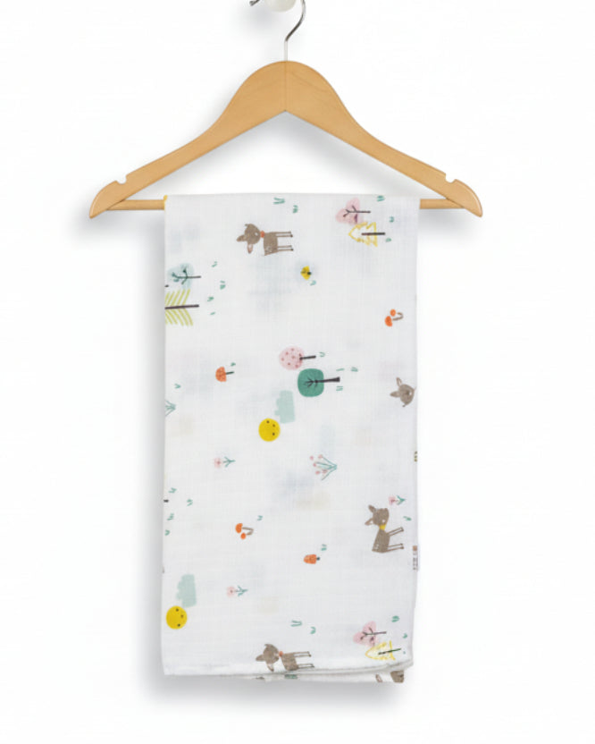 Forest Fawn Print  Muslin Baby Blankets