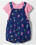 2-Piece  Stripe Salopette with Floral Print (24 months)