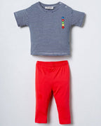 "Kind Heart" Ribbed Tee & Floral Leggings Set ( 6 months- 3 years)