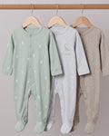 3-Pack Unisex Cotton Footed Sleepsuits- Giraffe (3 and 6 months)