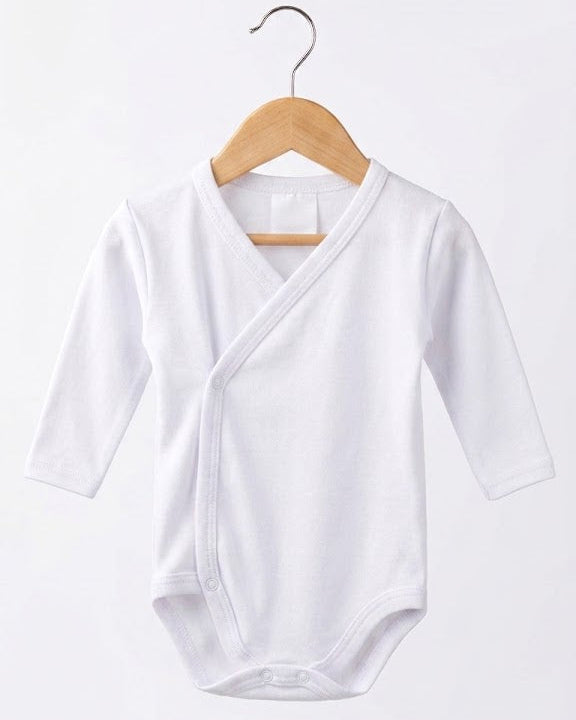 Unisex Long Sleeve White Bodysuit (0-3 months)