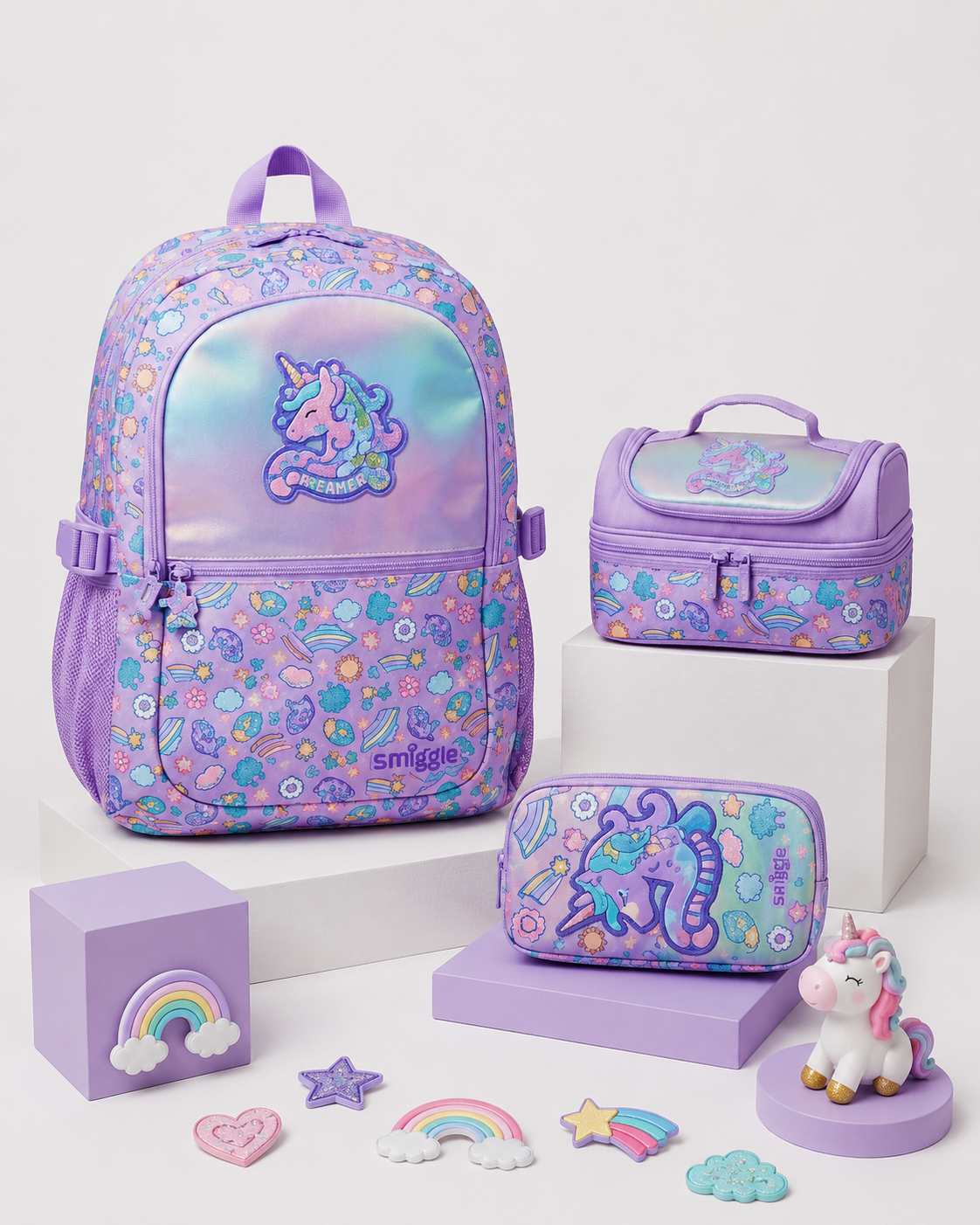 Smiggle Magical Unicorn 3-Piece School Bag Set | G1-G4 | 42cm