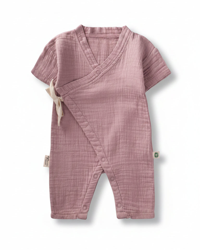 Organic Muslin Jumpsuit 0-9 Months- Light Pink