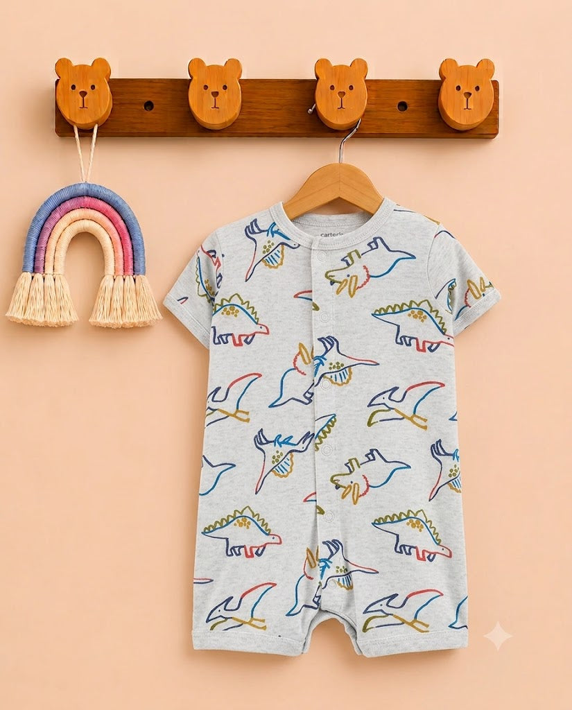 Baby Boy Dinosaur Outline Romper