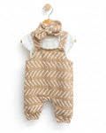 3-Piece Boho Stripe Salopette & Headband Set