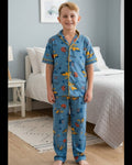 Blue Trucks Cotton Pyjama Set (4-12 Years)