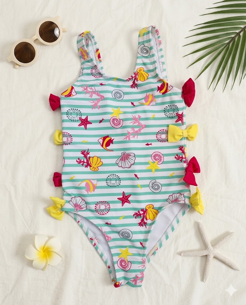 Baby And Toddler Girl One Piece Swimsuit-Green (12 months-4 years)