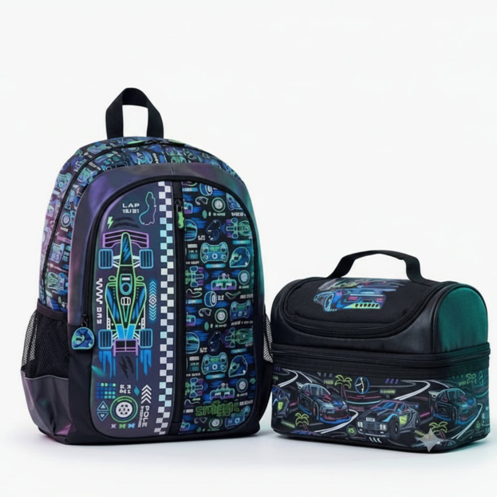 Smiggle Racing  2-Piece School Bag Set