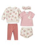 5-Piece Baby Girl Strawberry Print Summer Set (3 up to 6 months)