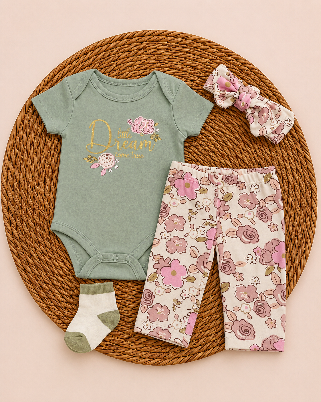 4-Piece Summer Set -Dream Flowers(3 up to 9 months)