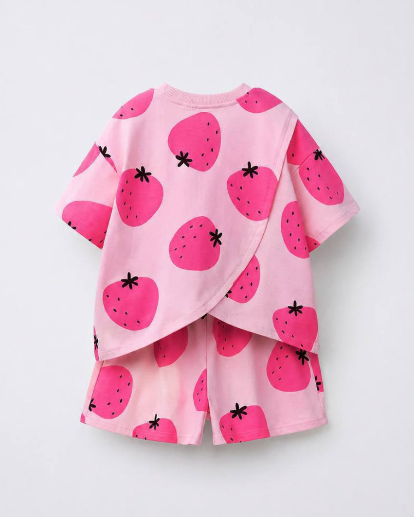 Strawberry  Print Short Set ( 2-8 years)