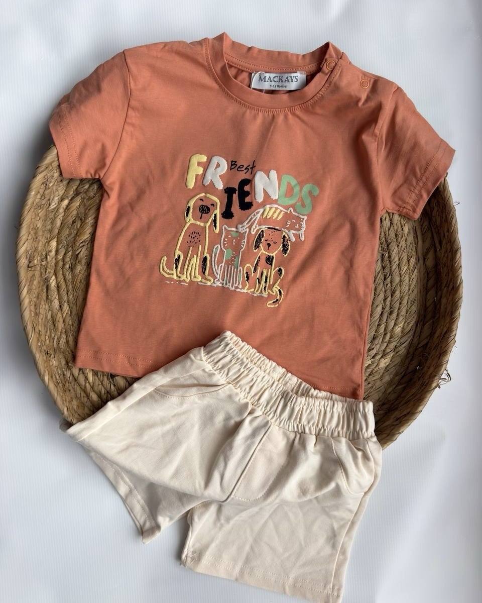 Pet Graphic Tee Shorts Set ( 9 months- 4 years)