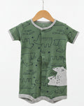 Green Bear Cotton Romper