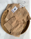 U.S. Polo Assn Sand Muslin Henley Set (6 months up to 3 years)