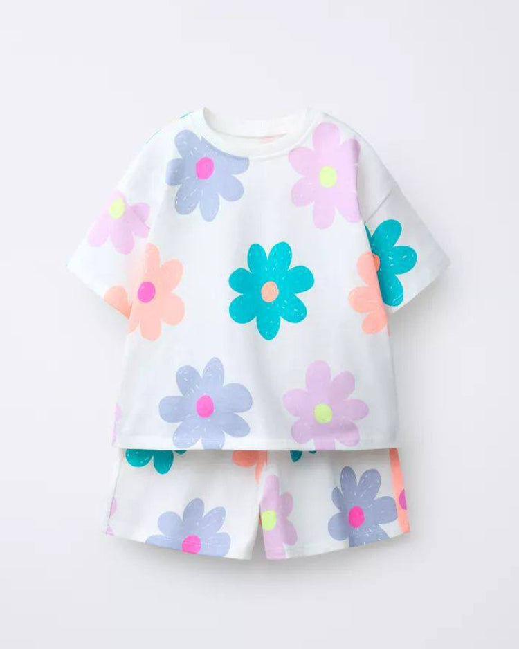Bright Bloom Print Short Set ( 2-8 years)